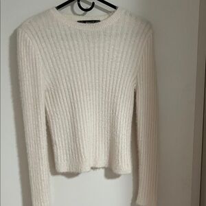 Mango Cream Ribbed Sweater